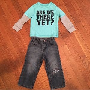 Boys 3T jeans and long sleeve shirt